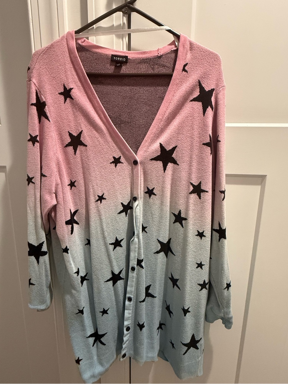 Torrid 3 Pink & Blue Ombré Star Cardigan